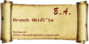 Brusch Abiáta névjegykártya